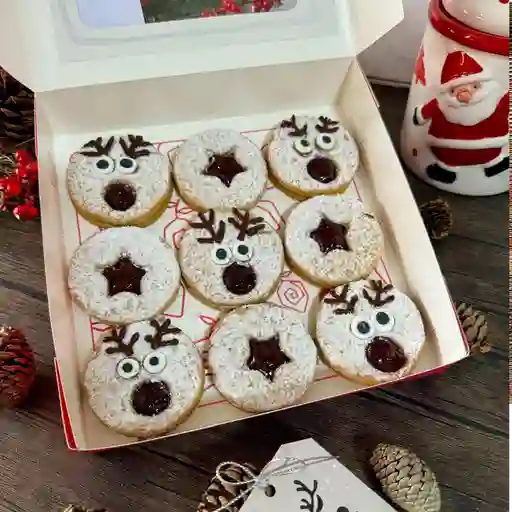 Caja galletas de mermelada navideña