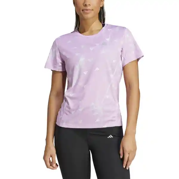 Adidas Camiseta Run It Bl Tee Para Mujer Morado Talla XS