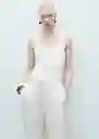 Enterizo Mono Tory Off White Talla S Mujer Mango