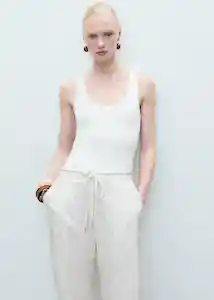 Enterizo Mono Tory Off White Talla S Mujer Mango