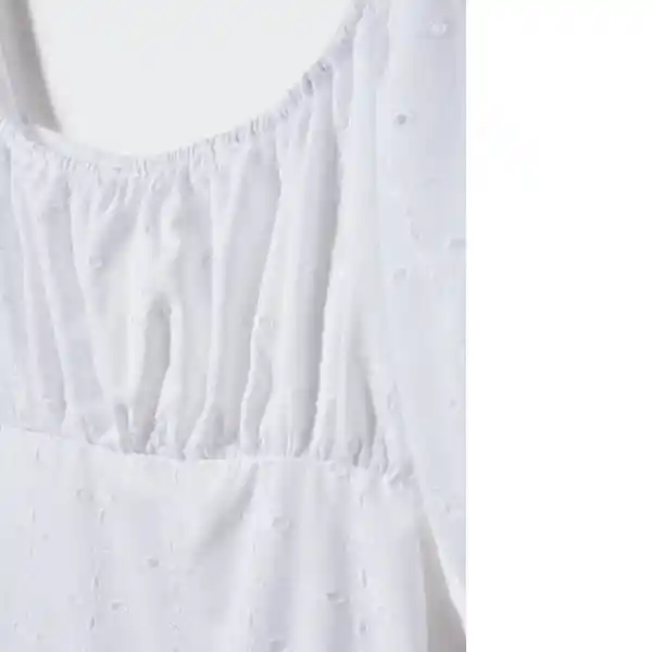 Vestido Bordi-H Blanco Talla M Mujer Mango