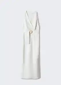 Vestido Amalfi Off White Talla L Mujer Mango