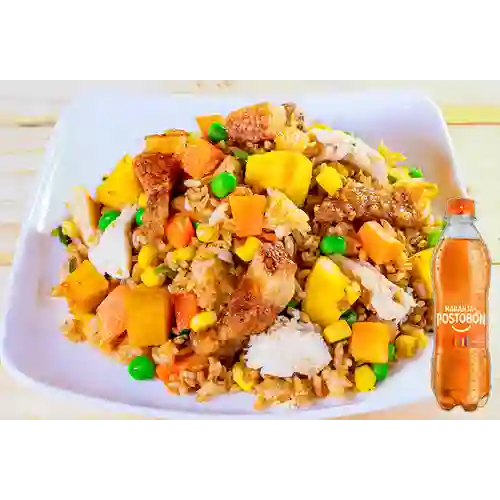 Combo Arroz Antioqueño Mediano +Naranja Postobón 400ml