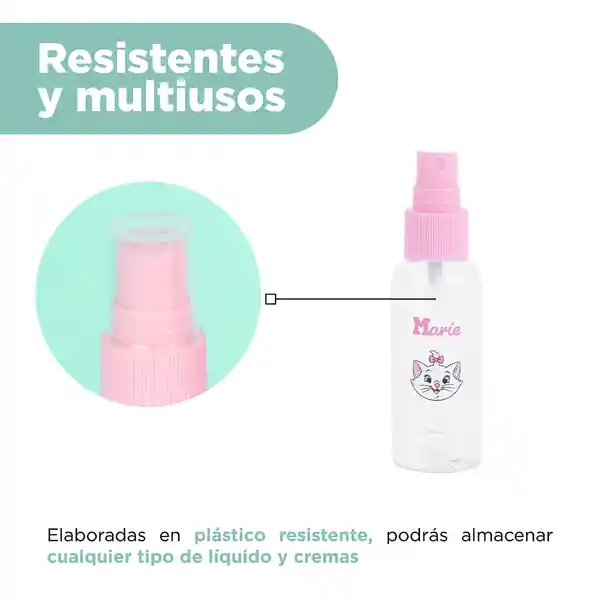 Set de Botellas de Viaje Disney Cat Marie Miniso