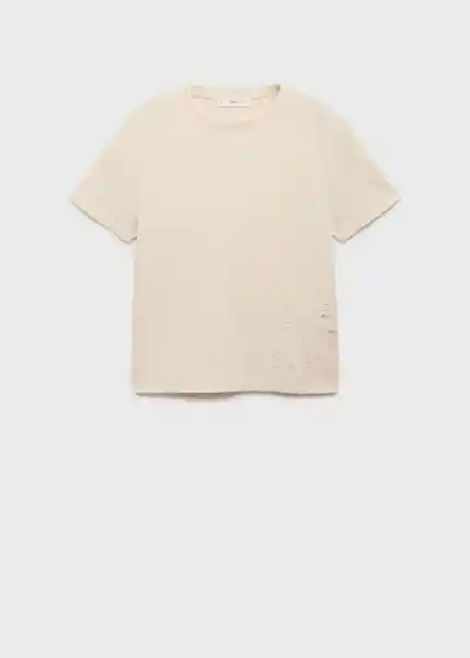 Camiseta Sumatra Crudo Talla M Mujer Mango