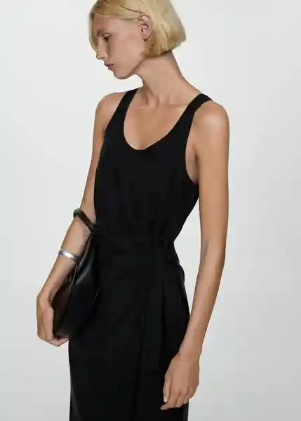 Vestido Tofe Antracita Talla M Mujer Mango