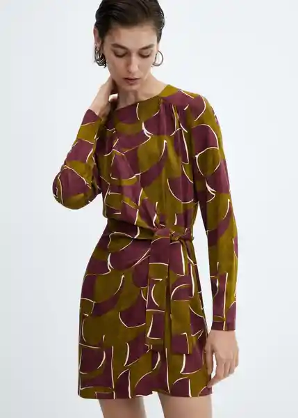 Vestido Madie Burdeos Talla S Mujer Mango