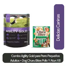 Combo Agility Gold Perro Adultos + Dog Churu Bites Pollo y Atun