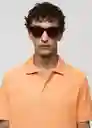 Camisa Polo Rea Naranja Pastel Talla M Hombre Mango