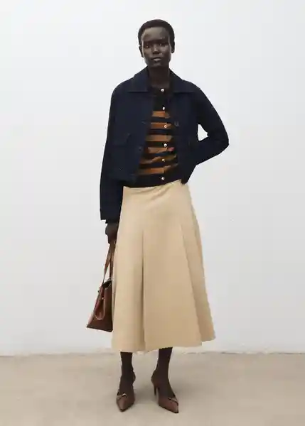 Cárdigan Luccapk Tabaco Talla S Mujer Mango