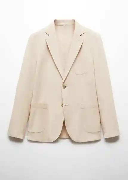 Blazer Americana Delave Beige Talla 48 Hombre Mango