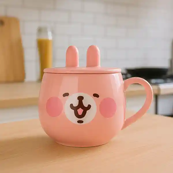 Taza Kanahei Serie Small Animals Rosa 400 mL Miniso