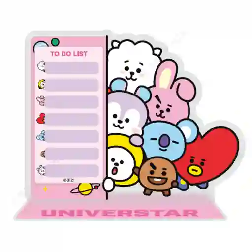 Bloc de Notas de 80 Hojas Con Soporte Pdq Serie Bt21 Miniso