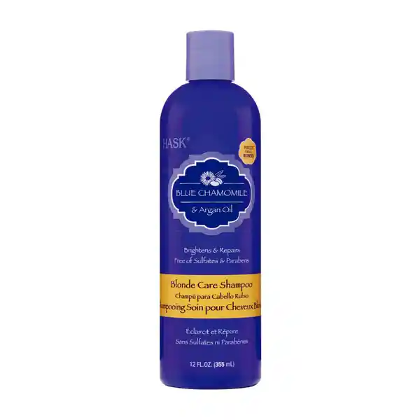 Hask Shampoo de Cabello Rubio Manzanilla Aceite de Argán 355 mL