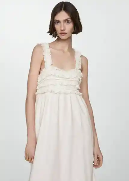 Vestido Cake Offwhite Talla S Mujer Mango