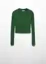 Saco Jersey Prinches Verde Talla 24 Mujer Mango