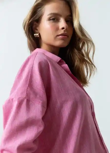 Camisa Mujer Rosa Rabano L 012G312 Naf Naf