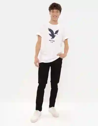 Camiseta Algodón Hombre Blanco Talla: Medium American Eagle