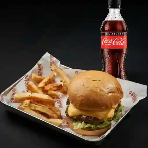 Cheese burger sencilla en combo zero