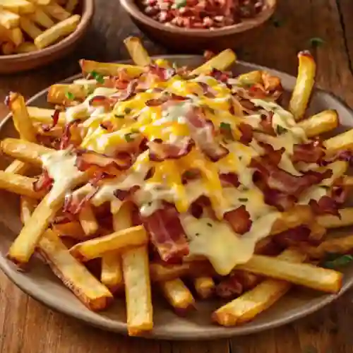 Patatas con Queso y Tocineta