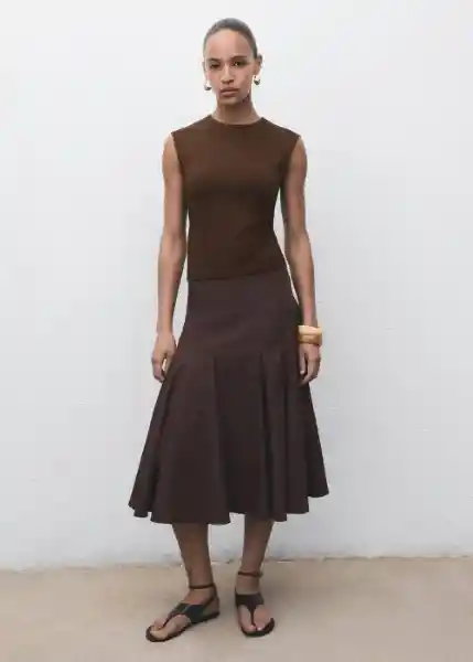 Camiseta Gala Marrón Talla M Mujer Mango