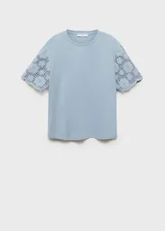Camiseta Petunia Celeste Talla M Mujer Mango