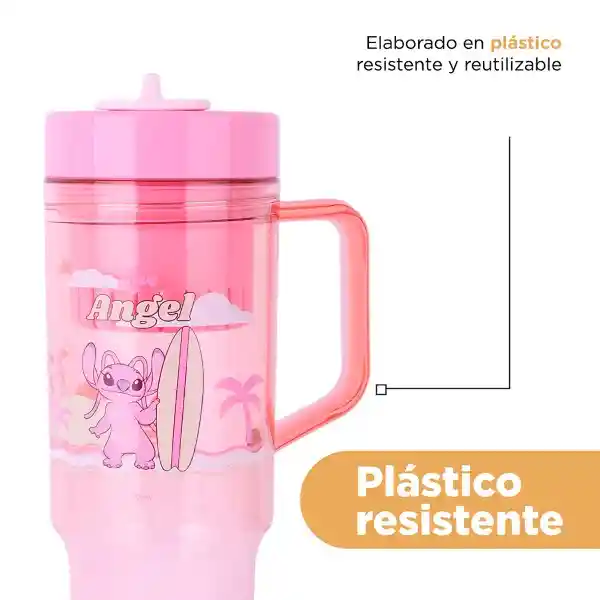 Vaso Plástico Pitllo Serie Lilo & Stitch Ángel 1250 mL Miniso