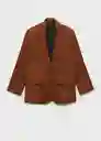 Saco Americana Nobu Tabaco Talla S Mujer Mango