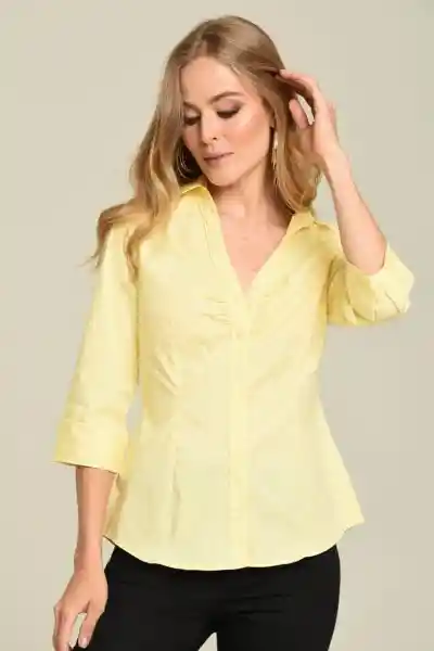 New Jackie Kennedy Manga 3/4 Color Amarillo Claro Talla L Ragged