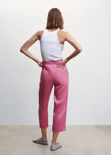 Pantalón Linew Rosa Pastel Talla 26 Mujer Mango