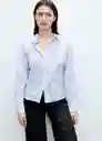 Camisa Yuna Celeste Talla XS Mujer Mango