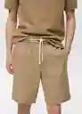 Bermuda Cabrera Beige Talla 42 Hombre Mango
