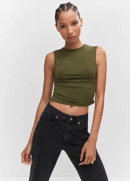 Top Taylor Khaki Talla L Mujer Mango