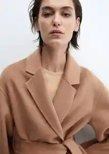 Abrigo Batin Camel Talla L Mujer Mango