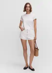 Short Iris Off White Talla 34 Mujer Mango