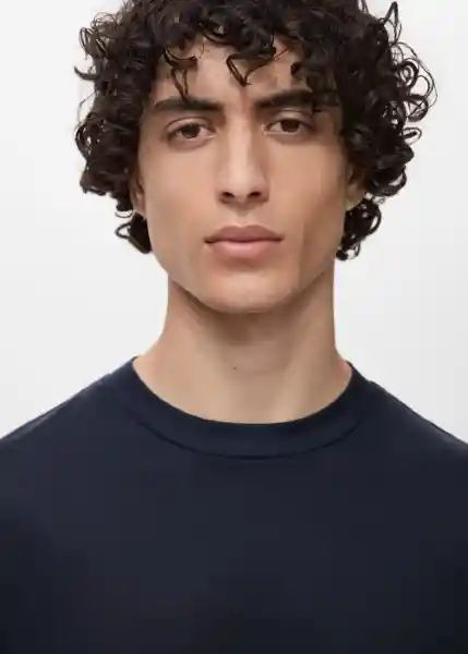 Camiseta Bellow Navy Talla S Hombre Mango