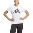 Adidas Camiseta Run it Bl Tee Para Mujer Blanco Talla S