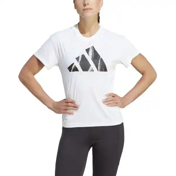Adidas Camiseta Run it Bl Tee Para Mujer Blanco Talla S