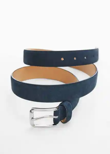 Cinturón Suede Navy Talla 91 Hombre Mango