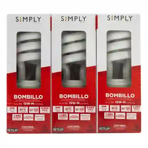 Bombillo Ahorrador Espiral T3 Blanco