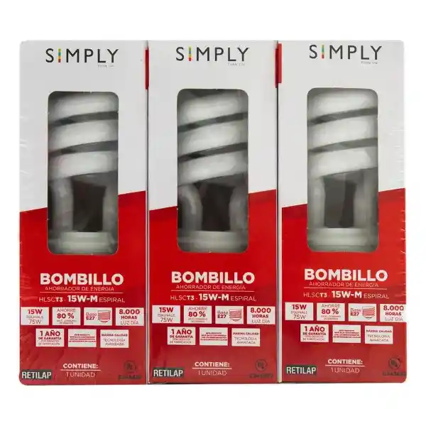 Bombillo Ahorrador Espiral T3 Blanco