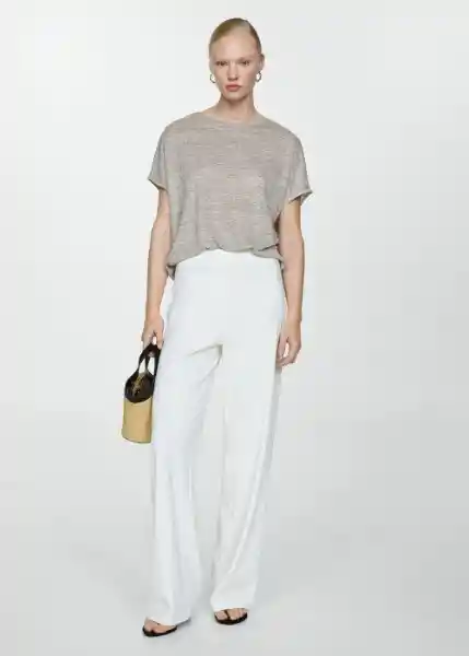 Camiseta Lint Gris Claro Vigoré Talla M Mujer Mango