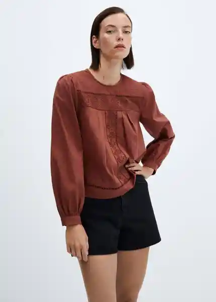 Blusa Loli-H Granate Talla XL Mujer Mango