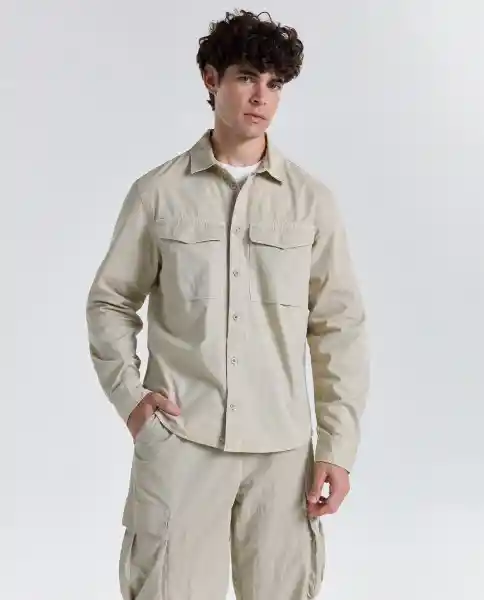 Camisa Hombre Caqui Talla M 819G500_CAQ150513 Americanino