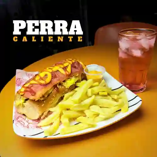 Perra Caliente+papas+gaseosa250ml