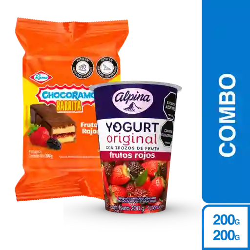 Combos Plus One: Yogurt Original Frutos Rojos + Chocorramo