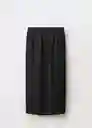 Falda Tulip Negro Talla 36 Mujer Mango