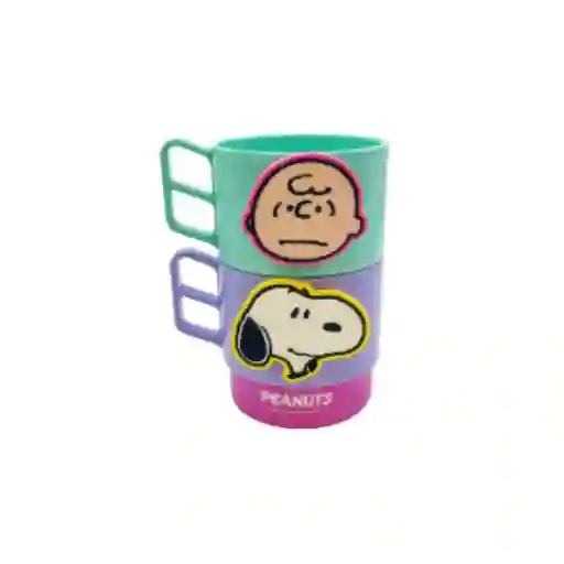 Vaso Plástico Apilable Serie Snoopy Colorful 370 mL Miniso