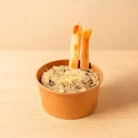 Risotto de mozarella y champiñones