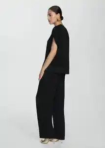 Pantalón Bubble-a Negro Talla L Mujer Mango